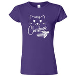  "Sweet Meowy Christmas kitty" women's t-shirt Purple