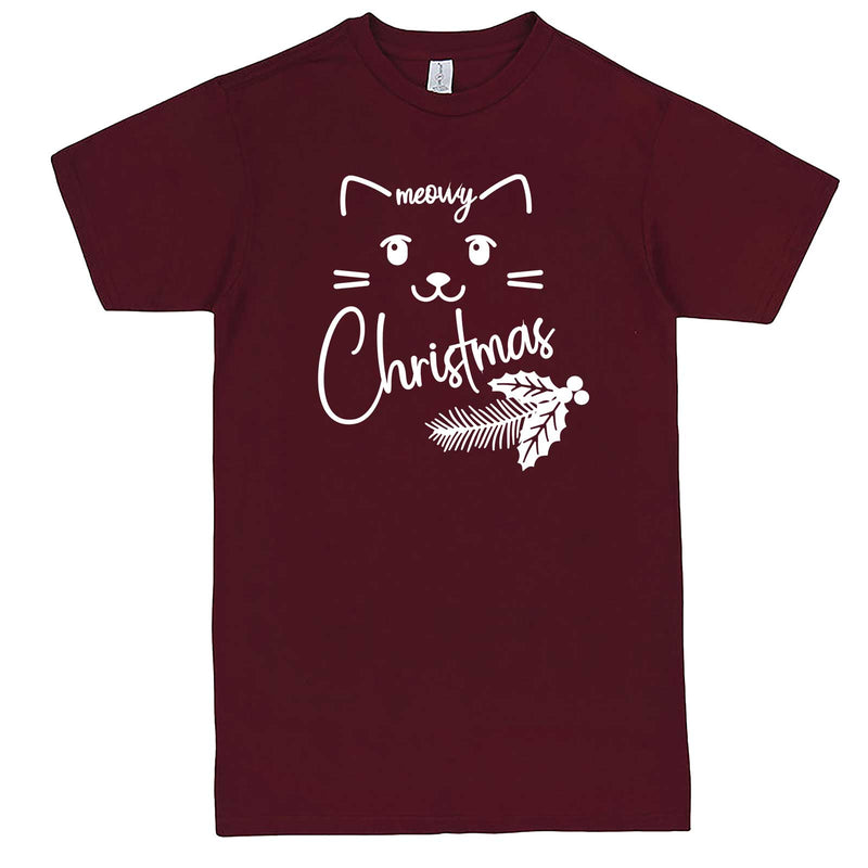  "Sweet Meowy Christmas kitty" men's t-shirt Burgundy