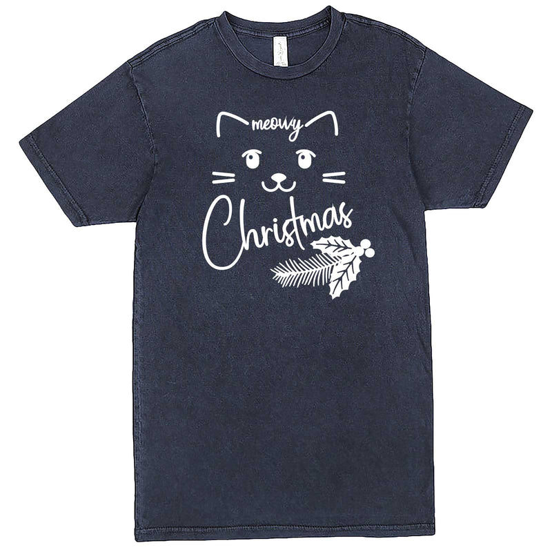  "Sweet Meowy Christmas kitty" men's t-shirt Vintage Denim