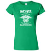  "Never Underestimate the Power of a Bartender" women's t-shirt Irish Green