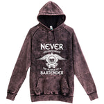  "Never Underestimate the Power of a Bartender" hoodie, 3XL, Vintage Cloud Black