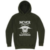 "Never Underestimate the Power of a Bartender" hoodie, 3XL, Vintage Olive