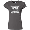  "Only the Best Moms Get Promoted to Grandma, White Text" women's t-shirt Charcoal