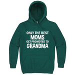  "Only the Best Moms Get Promoted to Grandma, White Text" hoodie, 3XL, Teal