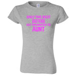  "Only the Best Sisters Get Promoted to Aunt, pink text" women's t-shirt Sport Grey