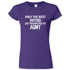  "Only the Best Sisters Get Promoted to Aunt, white text" women's t-shirt Purple