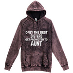  "Only the Best Sisters Get Promoted to Aunt, white text" hoodie, 3XL, Vintage Cloud Black