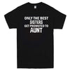  "Only the Best Sisters Get Promoted to Aunt, white text" men's t-shirt Black