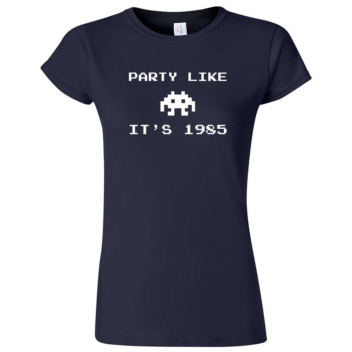  "Party Like It's 1985 - Space Alien" women's t-shirt Navy Blue