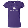  "Party Like It's 1985 - Space Alien" women's t-shirt Purple