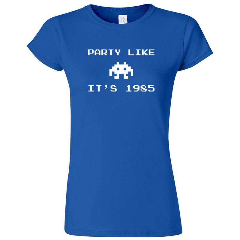  "Party Like It's 1985 - Space Alien" women's t-shirt Royal Blue
