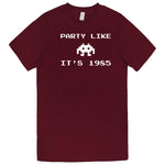  "Party Like It's 1985 - Space Alien" men's t-shirt Burgundy