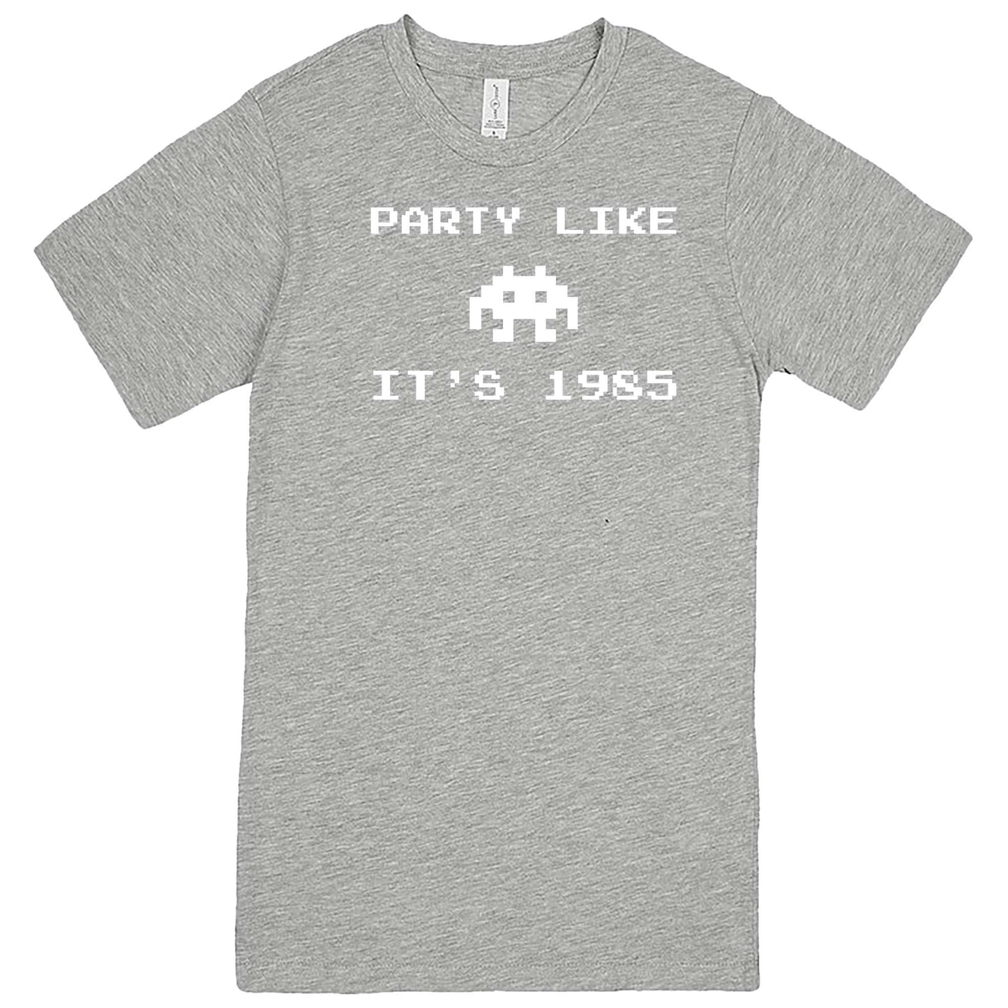  "Party Like It's 1985 - Space Alien" men's t-shirt Heather Grey
