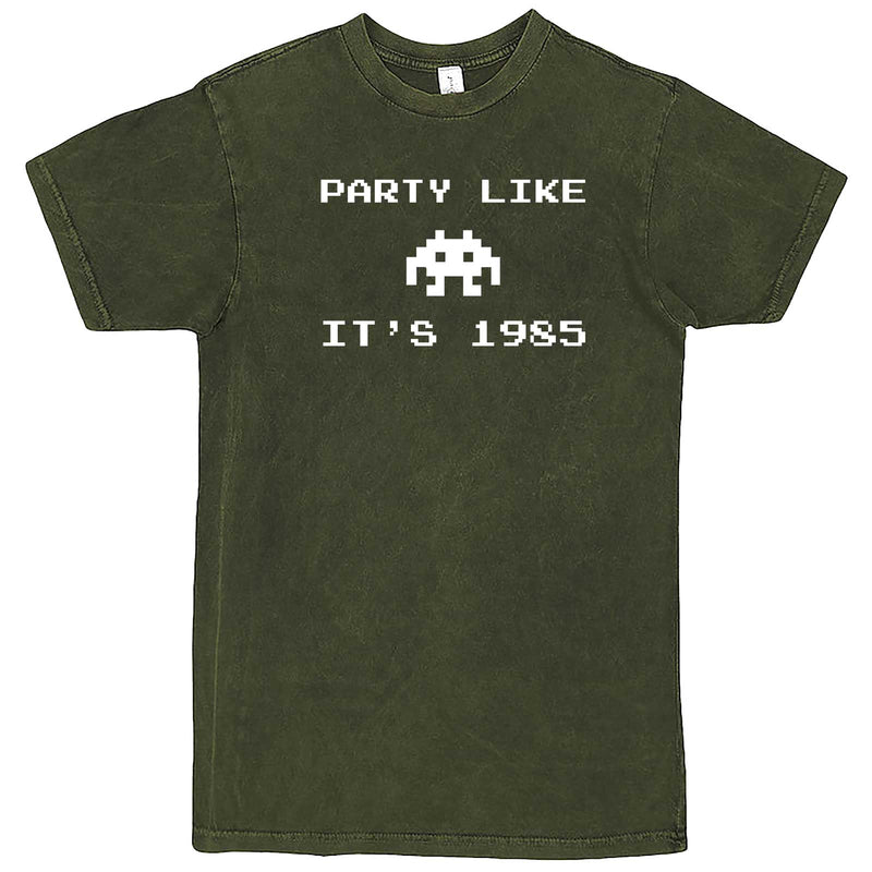  "Party Like It's 1985 - Space Alien" men's t-shirt Vintage Olive