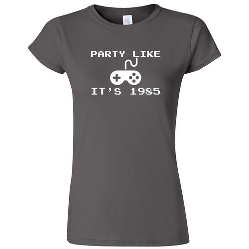  "Party Like It's 1985 - Video Games" women's t-shirt Charcoal
