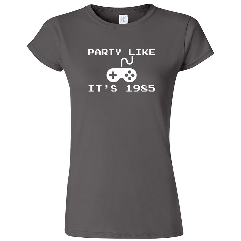  "Party Like It's 1985 - Video Games" women's t-shirt Charcoal