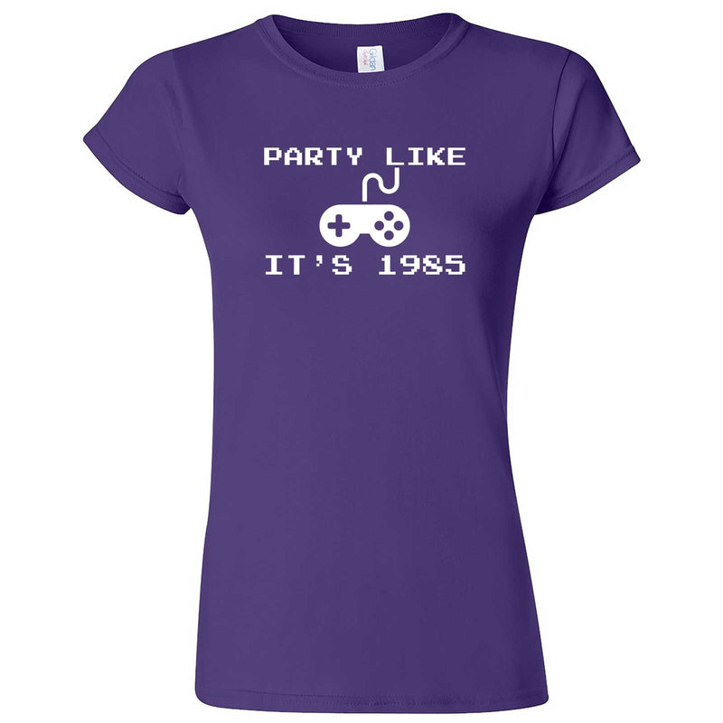  "Party Like It's 1985 - Video Games" women's t-shirt Purple