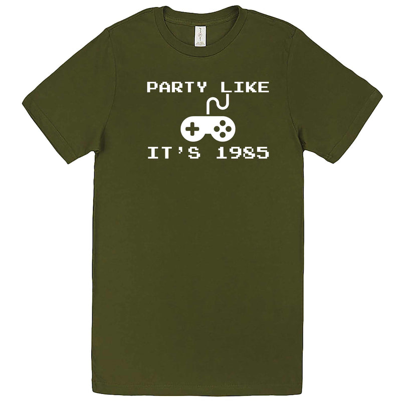  "Party Like It's 1985 - Video Games" men's t-shirt Army Green