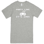  "Party Like It's 1985 - Video Games" men's t-shirt Heather Grey