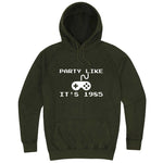  "Party Like It's 1985 - Video Games" hoodie, 3XL, Vintage Olive