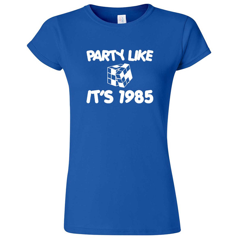  "Party Like It's 1985 - Puzzle Cube" women's t-shirt Royal Blue
