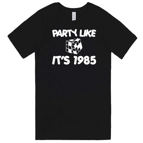 "Party Like It's 1985 - Puzzle Cube" men's t-shirt Black
