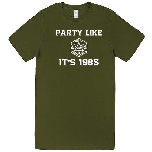  "Party Like It's 1985 - RPG Dice" men's t-shirt Army Green