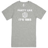  "Party Like It's 1985 - RPG Dice" men's t-shirt Heather Grey