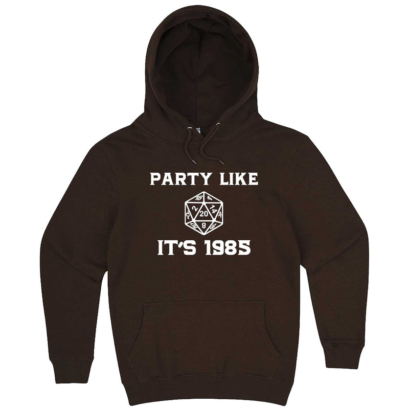  "Party Like It's 1985 - RPG Dice" hoodie, 3XL, Chestnut