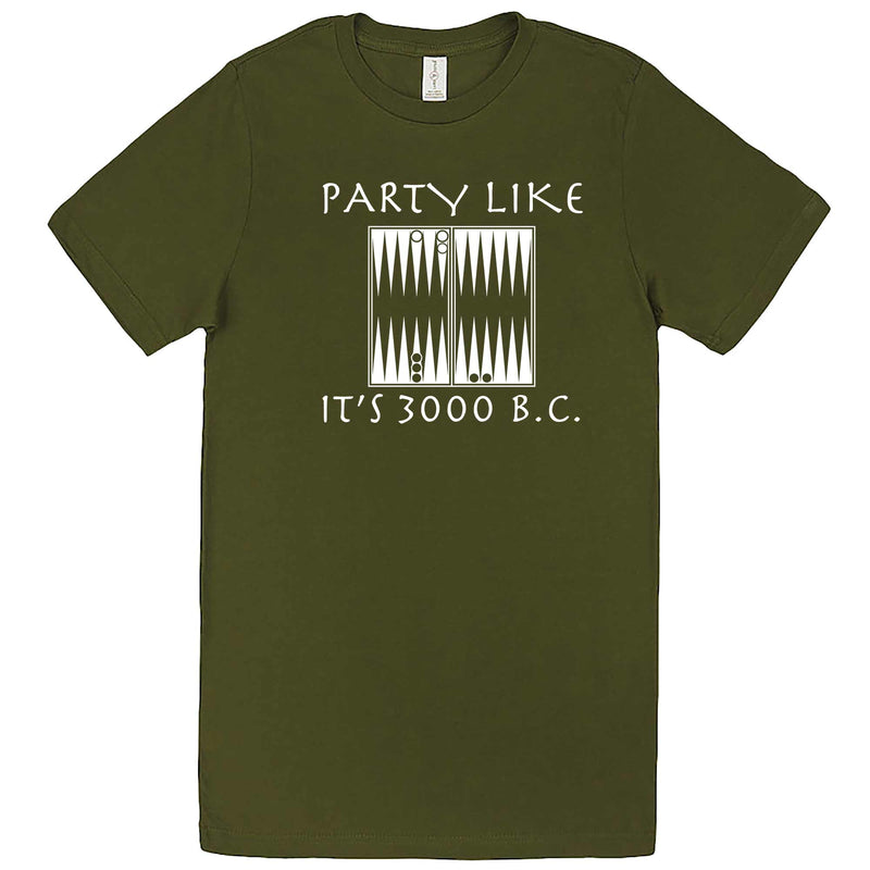  "Party Like It's 3000 B.C. - Backgammon" men's t-shirt Army Green
