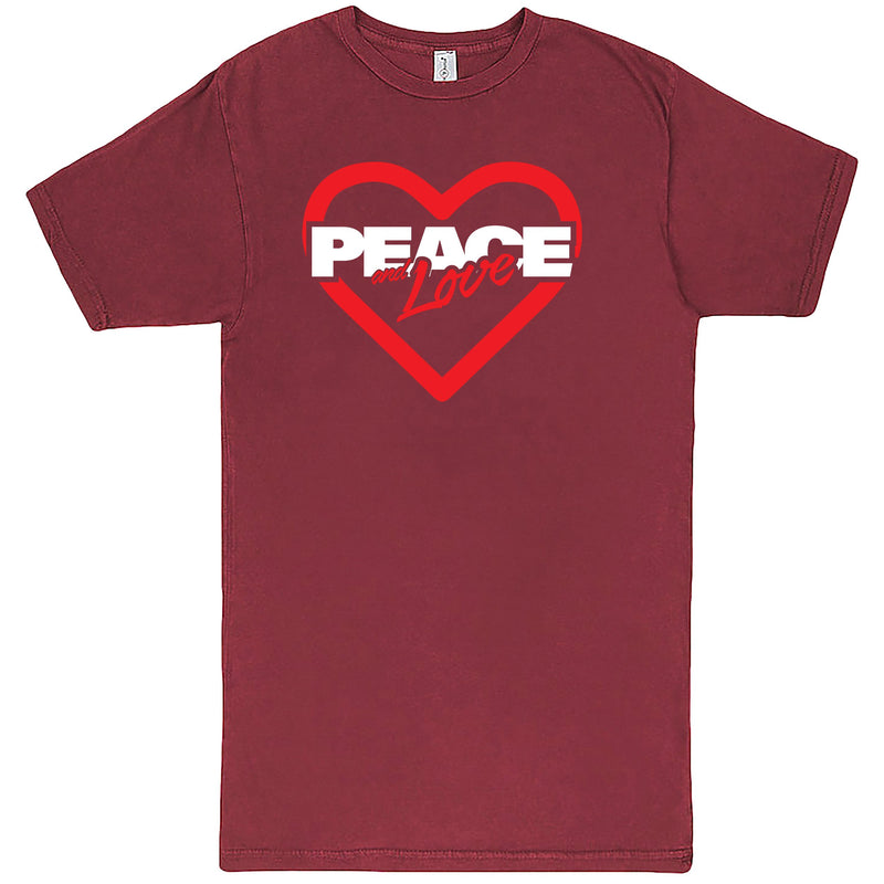 "Peace & Love" Men's Shirt Vintage Brick