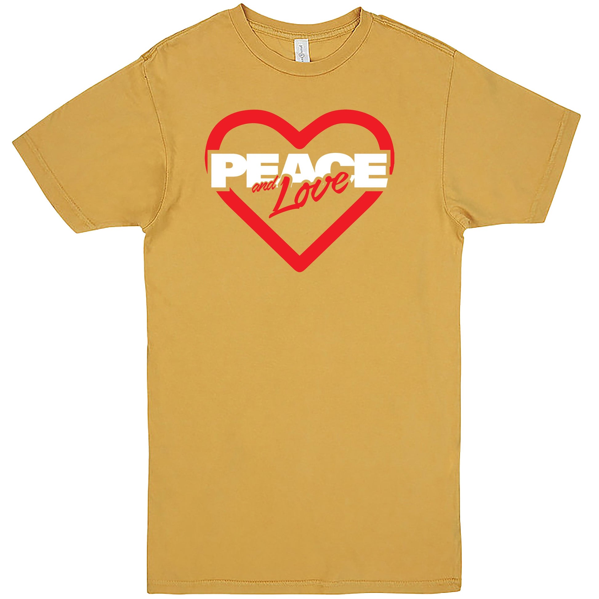 "Peace & Love" Men's Shirt Vintage Mustard