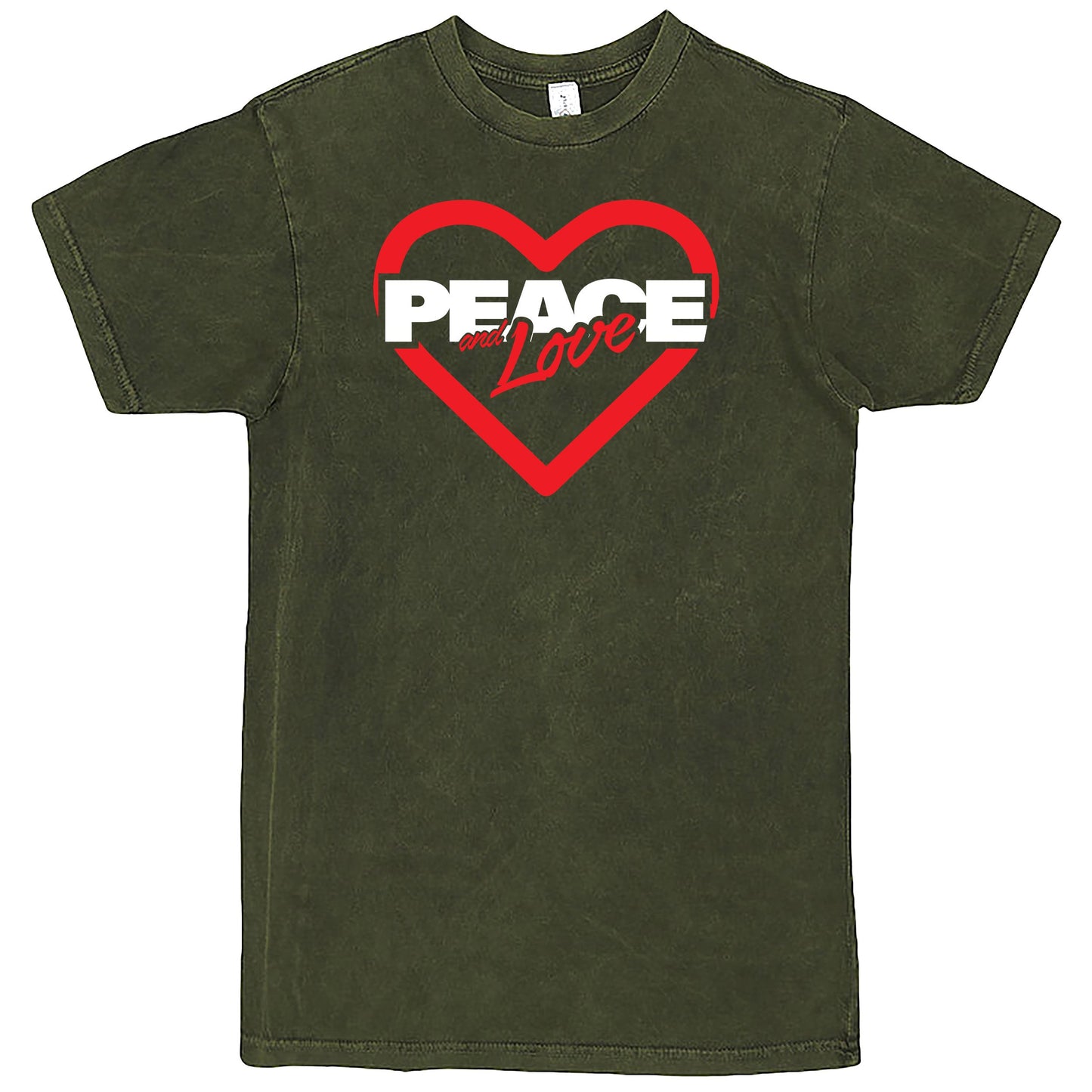 "Peace & Love" Men's Shirt Vintage Olive