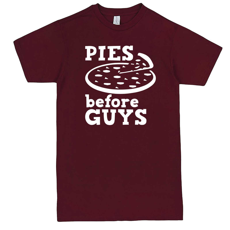  "Pies Before Guys" men's t-shirt Burgundy