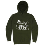 "Resting Grinch Face" hoodie, 3XL, Army Green