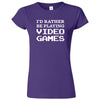  "I'd Rather Be Playing Video Games" women's t-shirt Purple