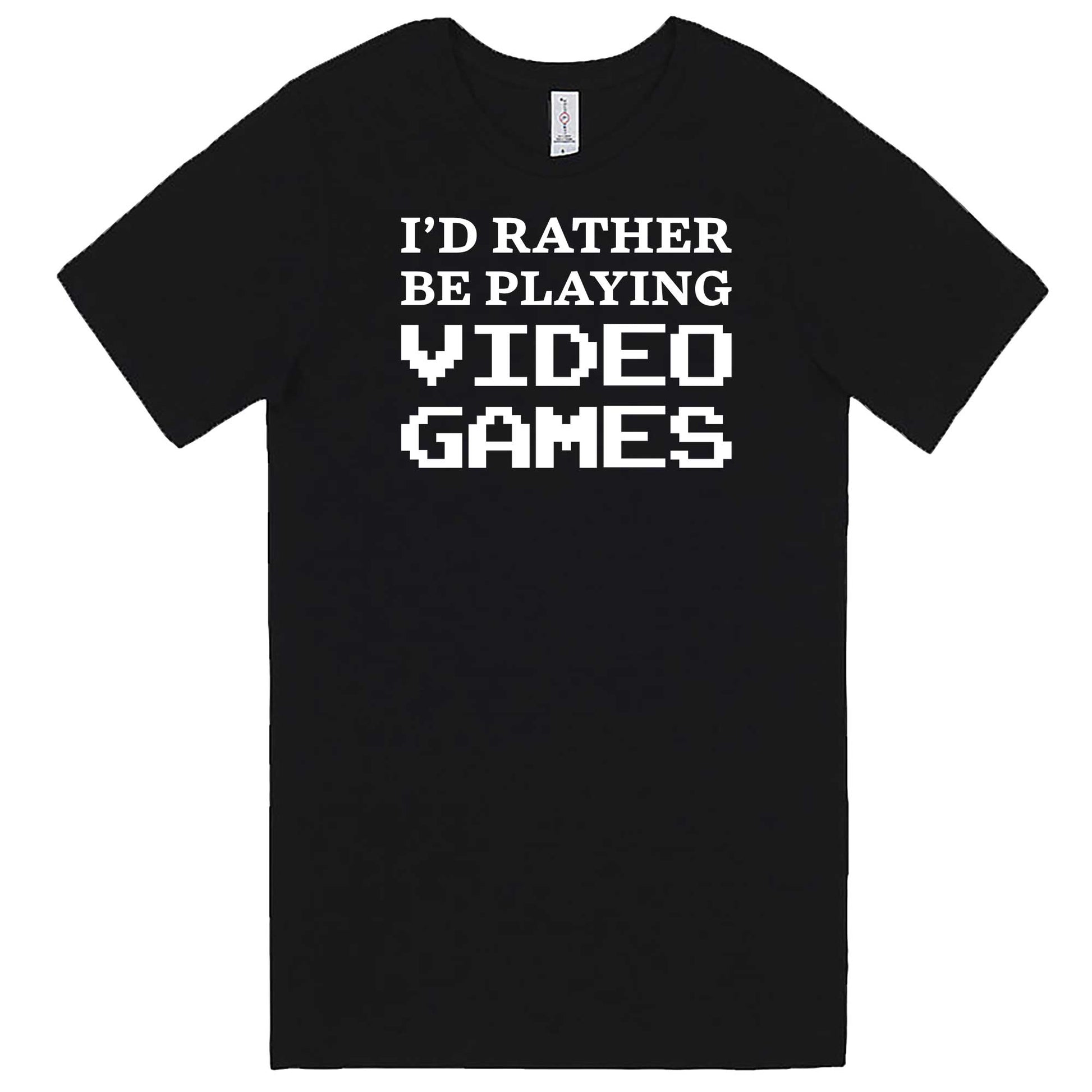  "I'd Rather Be Playing Video Games" men's t-shirt Black