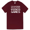  "I'd Rather Be Playing Video Games" men's t-shirt Burgundy