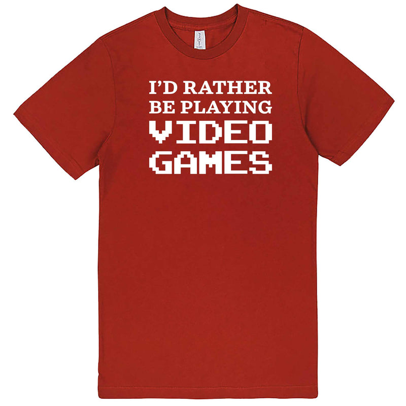  "I'd Rather Be Playing Video Games" men's t-shirt Paprika
