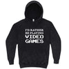  "I'd Rather Be Playing Video Games" hoodie, 3XL, Vintage Black