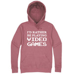  "I'd Rather Be Playing Video Games" hoodie, 3XL, Mauve
