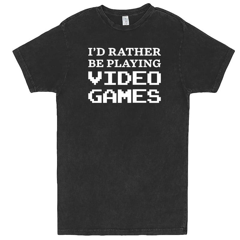  "I'd Rather Be Playing Video Games" men's t-shirt Vintage Black