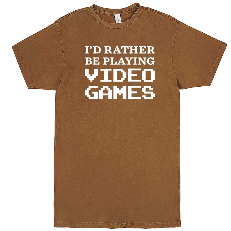 "I'd Rather Be Playing Video Games" men's t-shirt Vintage Camel