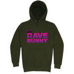 Fun "Rave Bunny" hoodie 3XL Army Green