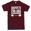  "Ripped For Her Pleasure" men's t-shirt Burgundy