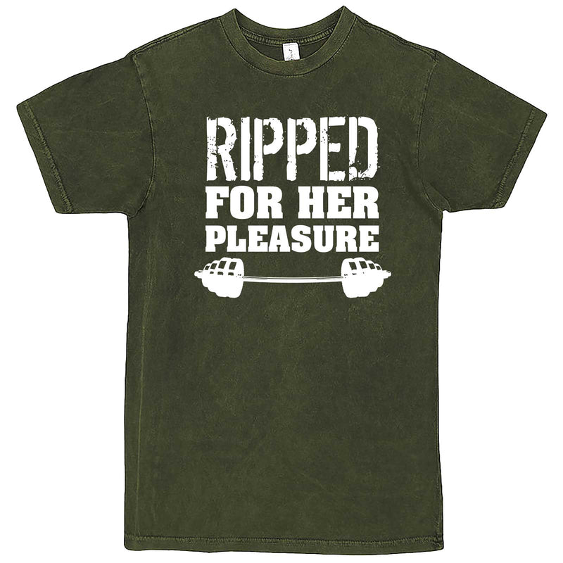  "Ripped For Her Pleasure" men's t-shirt Vintage Olive