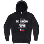  "I Hate Being This Damn Sexy But I'm Filipino So I Can't Help It" hoodie, 3XL, Vintage Black