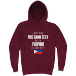  "I Hate Being This Damn Sexy But I'm Filipino So I Can't Help It" hoodie, 3XL, Vintage Brick