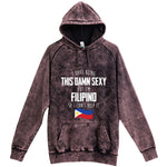  "I Hate Being This Damn Sexy But I'm Filipino So I Can't Help It" hoodie, 3XL, Vintage Cloud Black