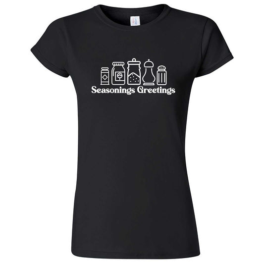  "Seasonings Greetings" women's t-shirt Black